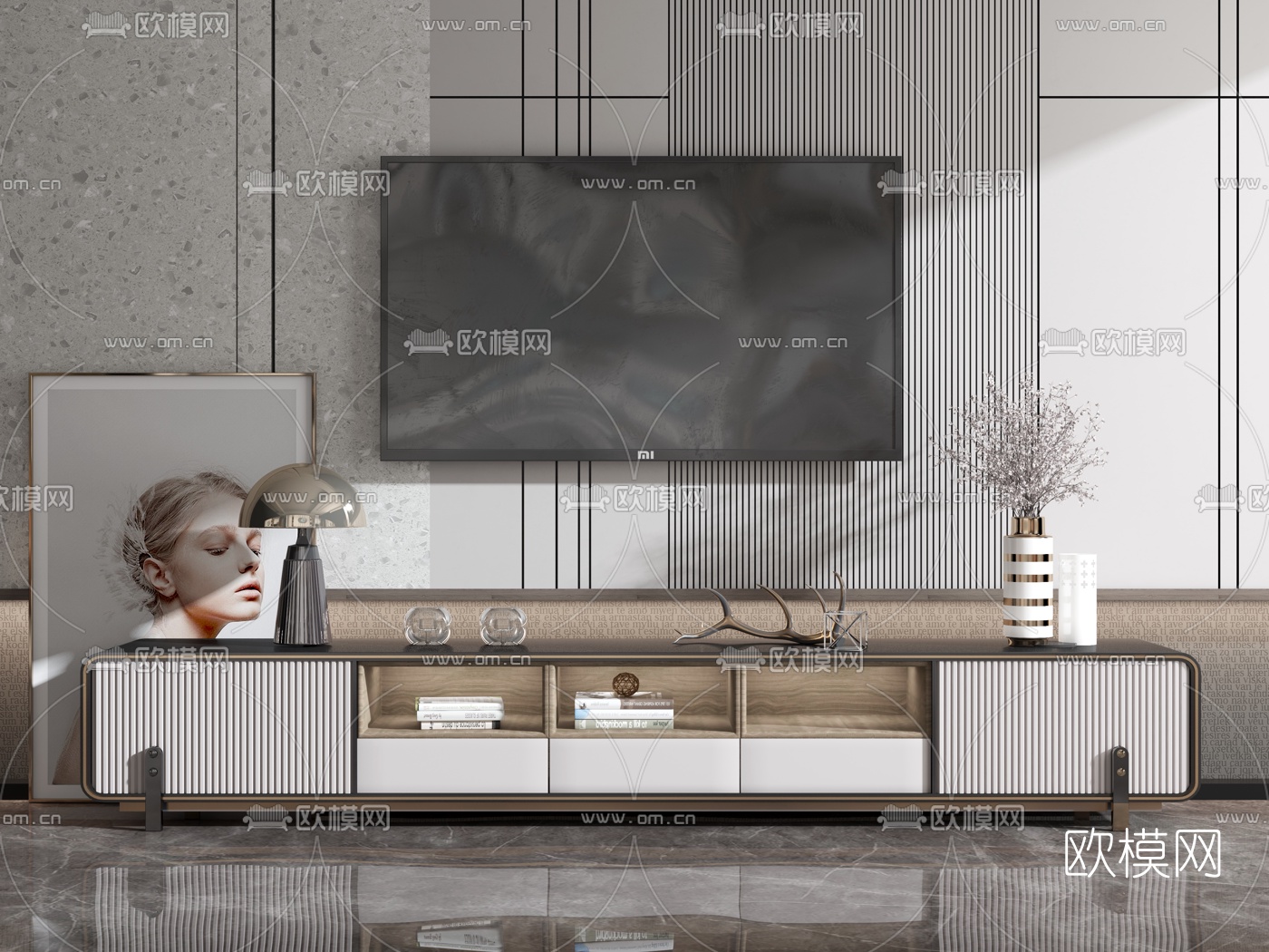 现代时尚电视柜3d模型