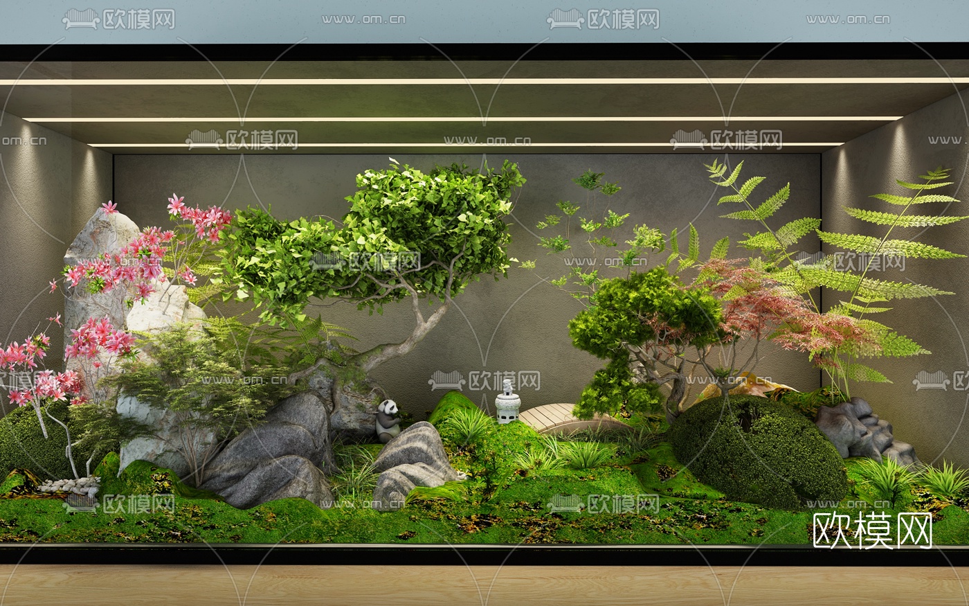 新中式微景观缸摆件3d模型