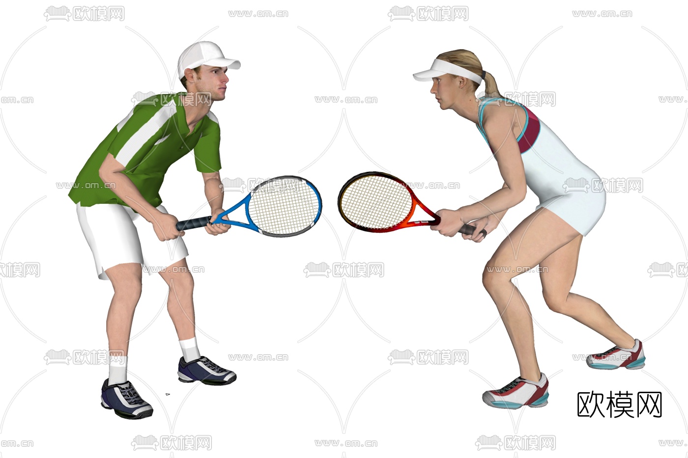 现代羽毛球运动员免费su模型下载