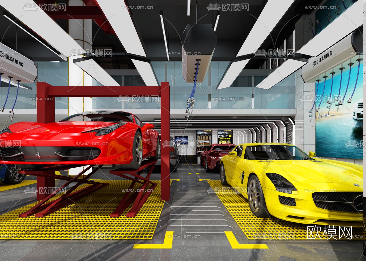 现代汽车美容店3d模型