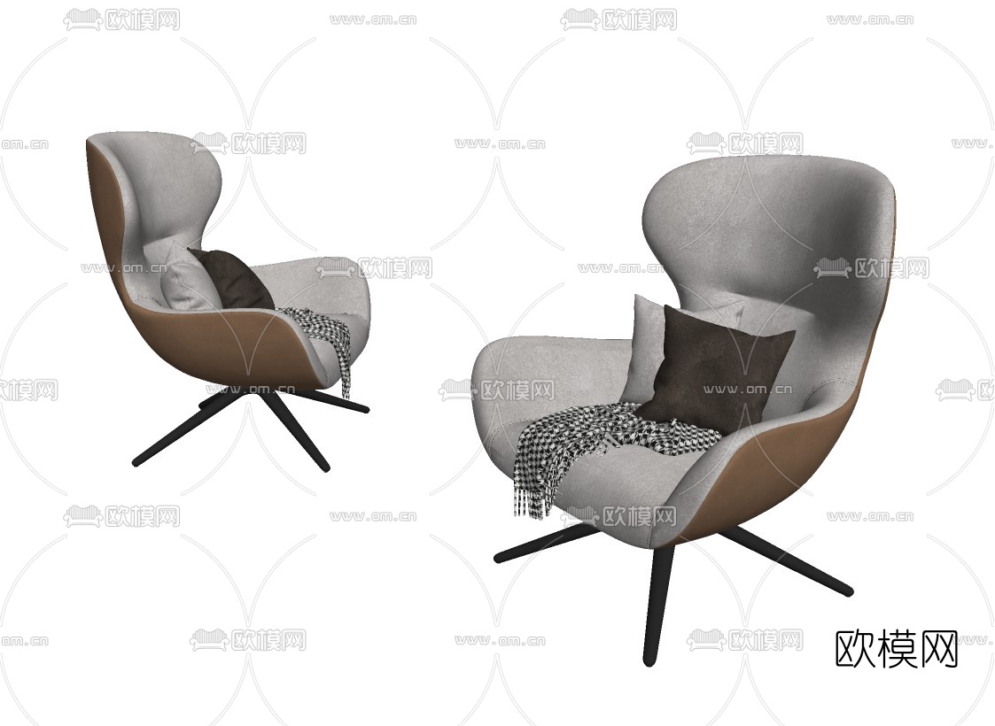 现代办公椅su模型下载（渲染图2）