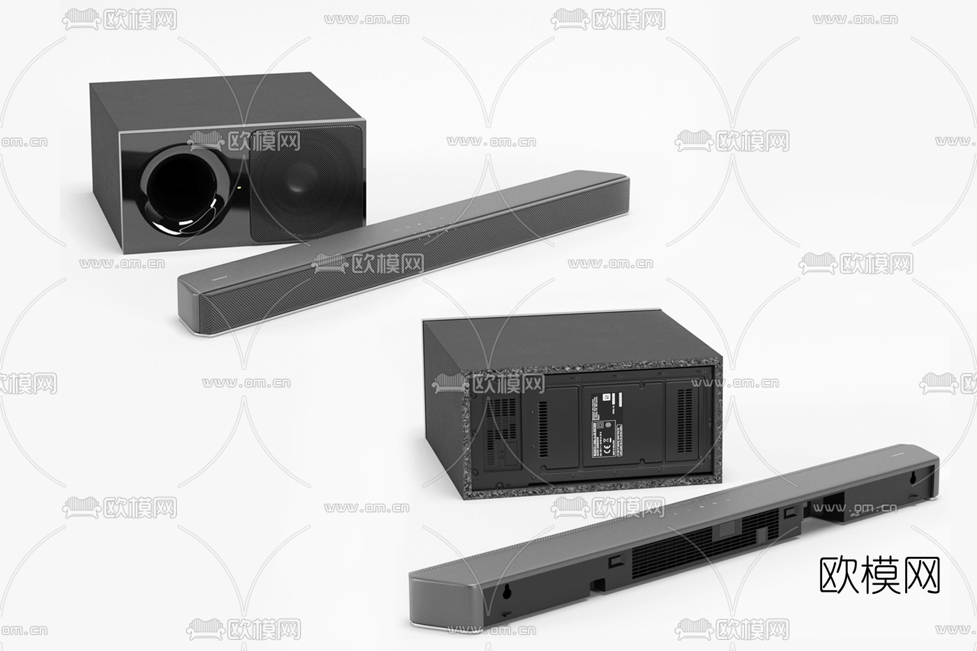 现代条形音箱3d模型下载