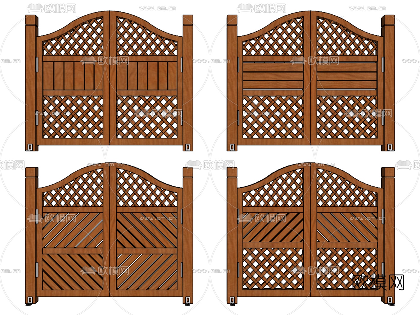 美式花园木门su模型