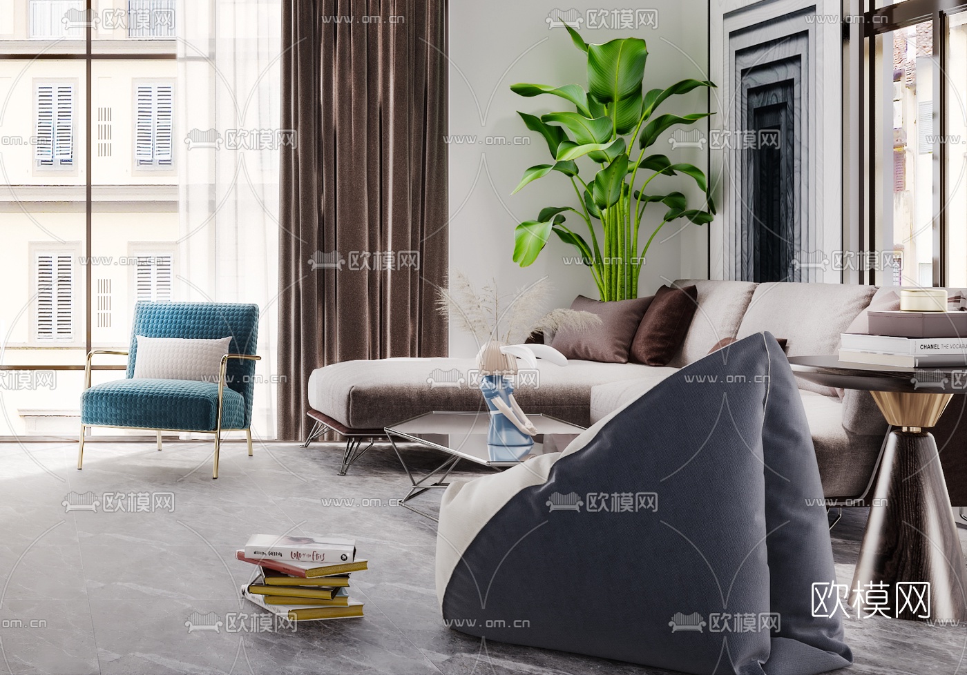 北欧总经理办公室3d模型下载（渲染图2）