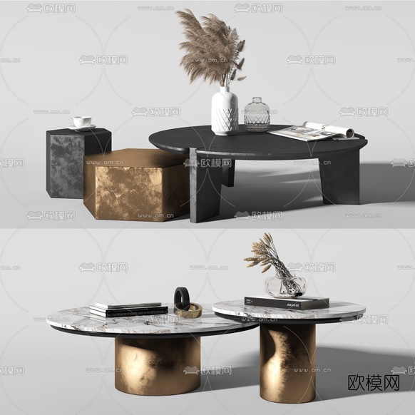 现代轻奢茶几3d模型下载