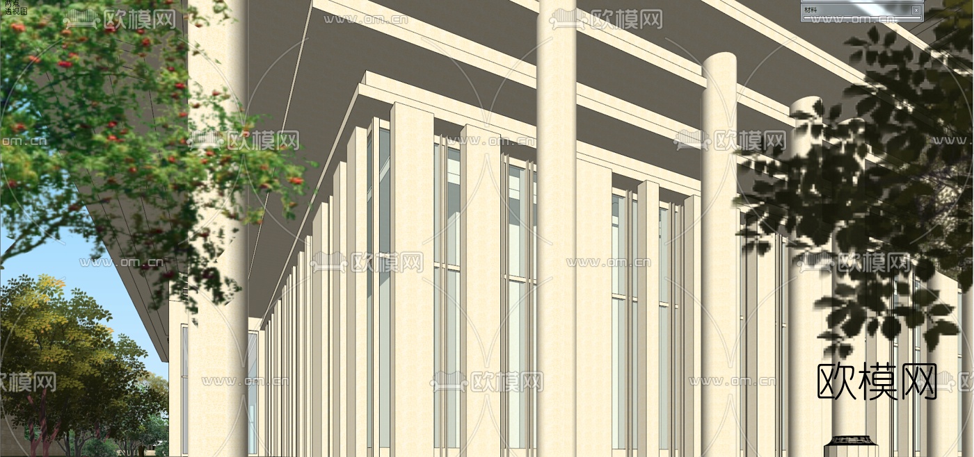 中式园林景观大门su模型下载（渲染图6）