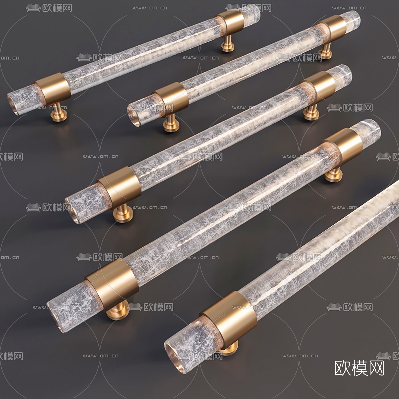 现代水晶门把手3d模型下载