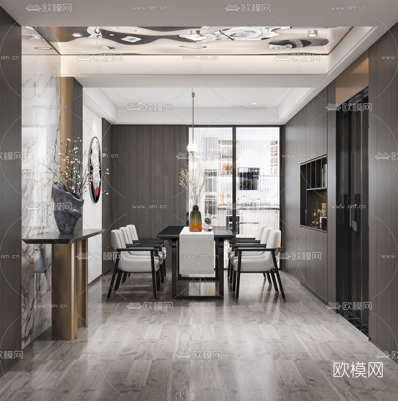 新中式餐厅3d模型