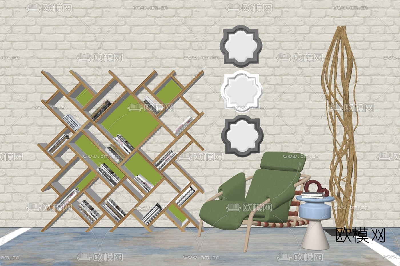 现代布艺休闲椅su模型下载