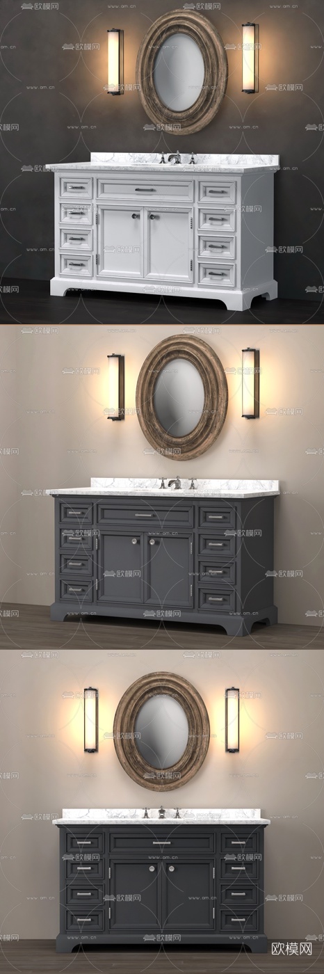 现代洗手台免费3d模型下载（渲染图8）