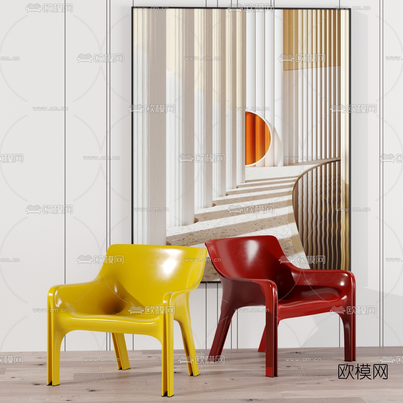 现代简约时尚单椅3d模型