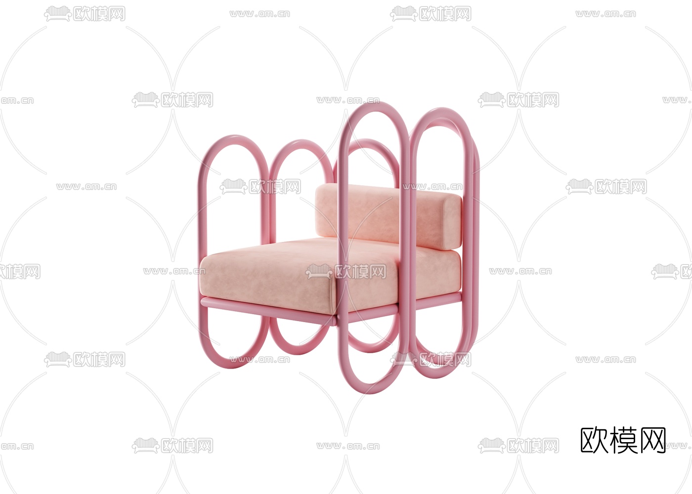 现代布艺儿童沙发su模型下载（渲染图1）