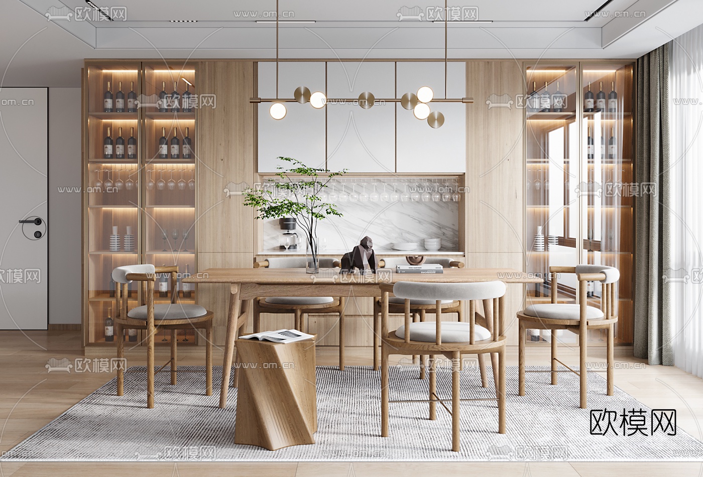 北欧餐厅3d模型下载