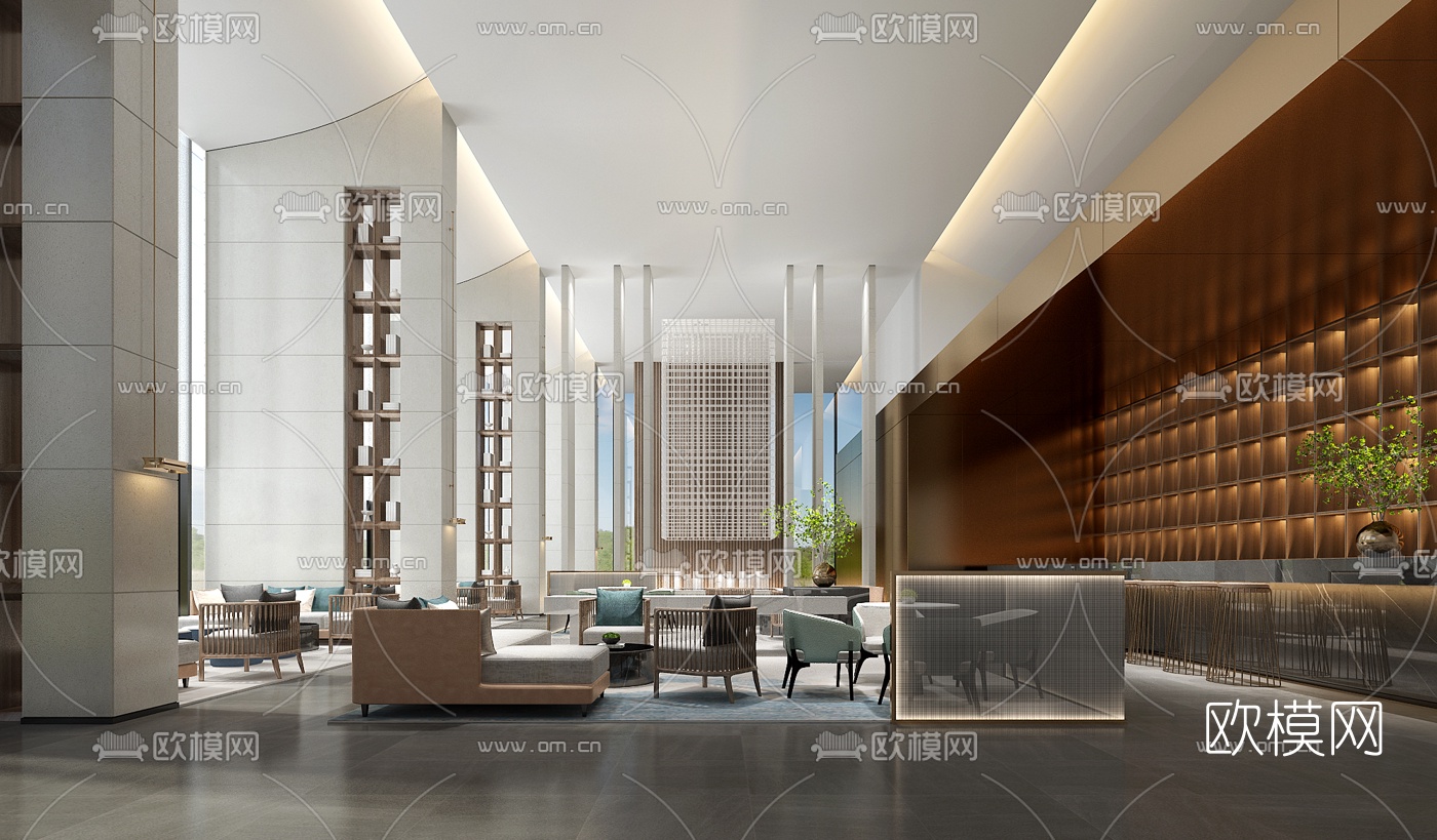 现代售楼部洽谈区3d模型