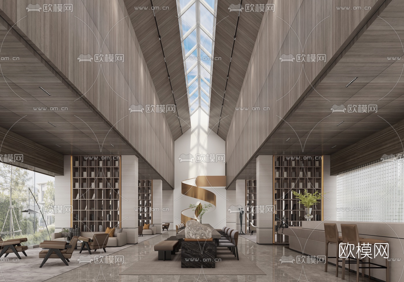 之恩设计 江南壹品售楼处3d模型下载（渲染图1）