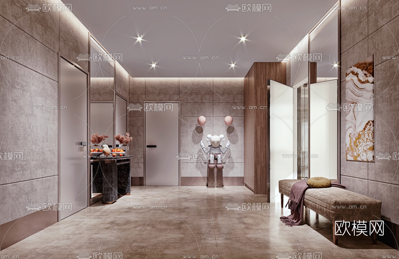 现代玄关过道3d模型