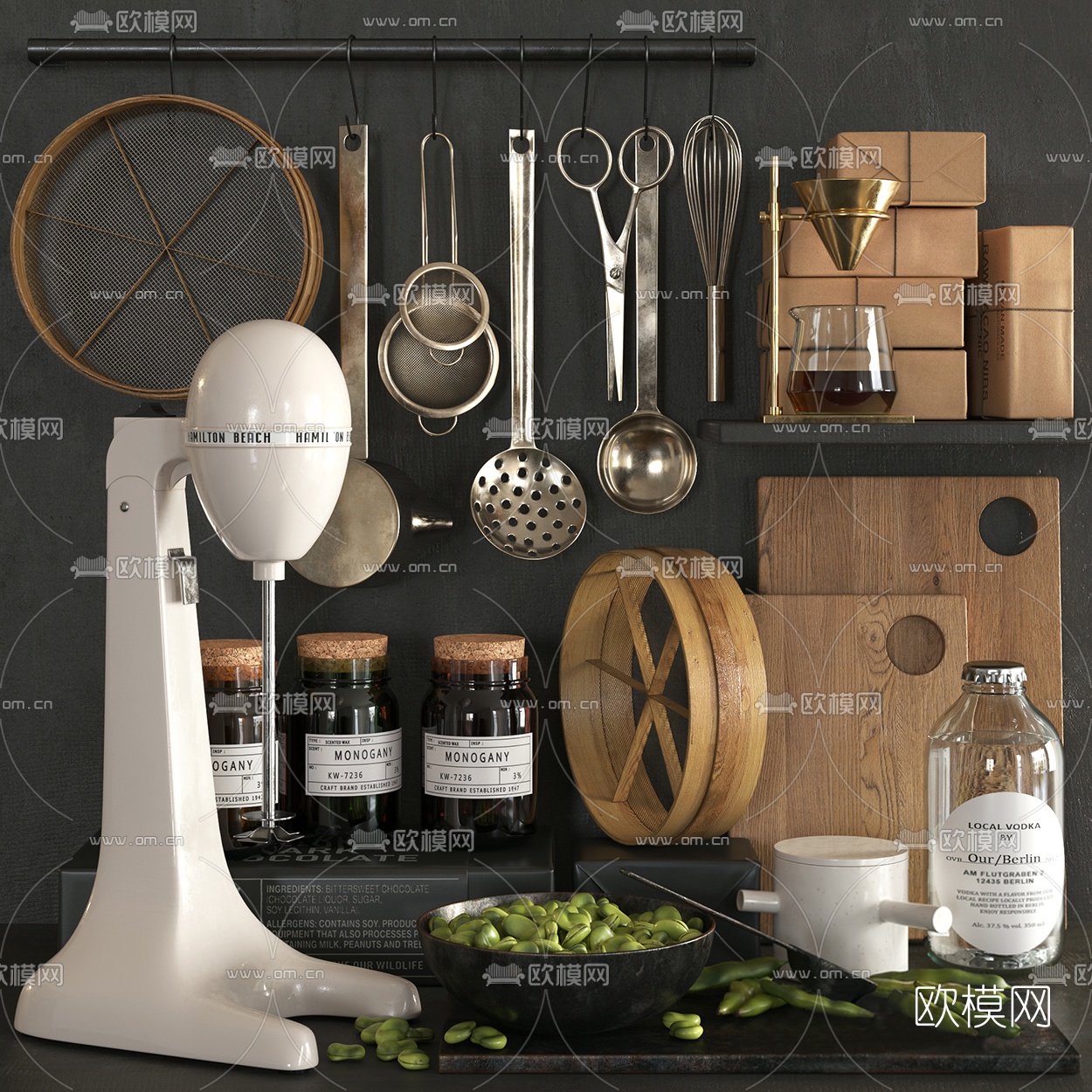 北欧厨具调味料3d模型下载