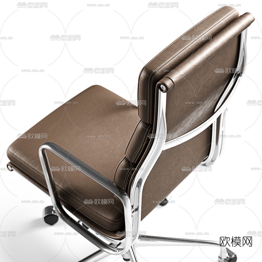 现代皮革高背办公椅3d模型