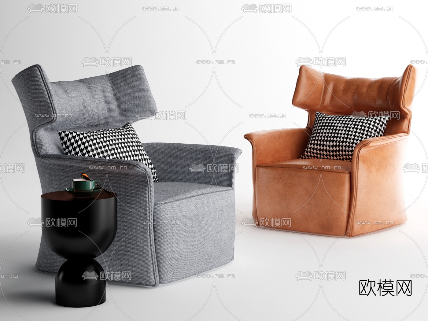 现代布艺休闲沙发su模型下载