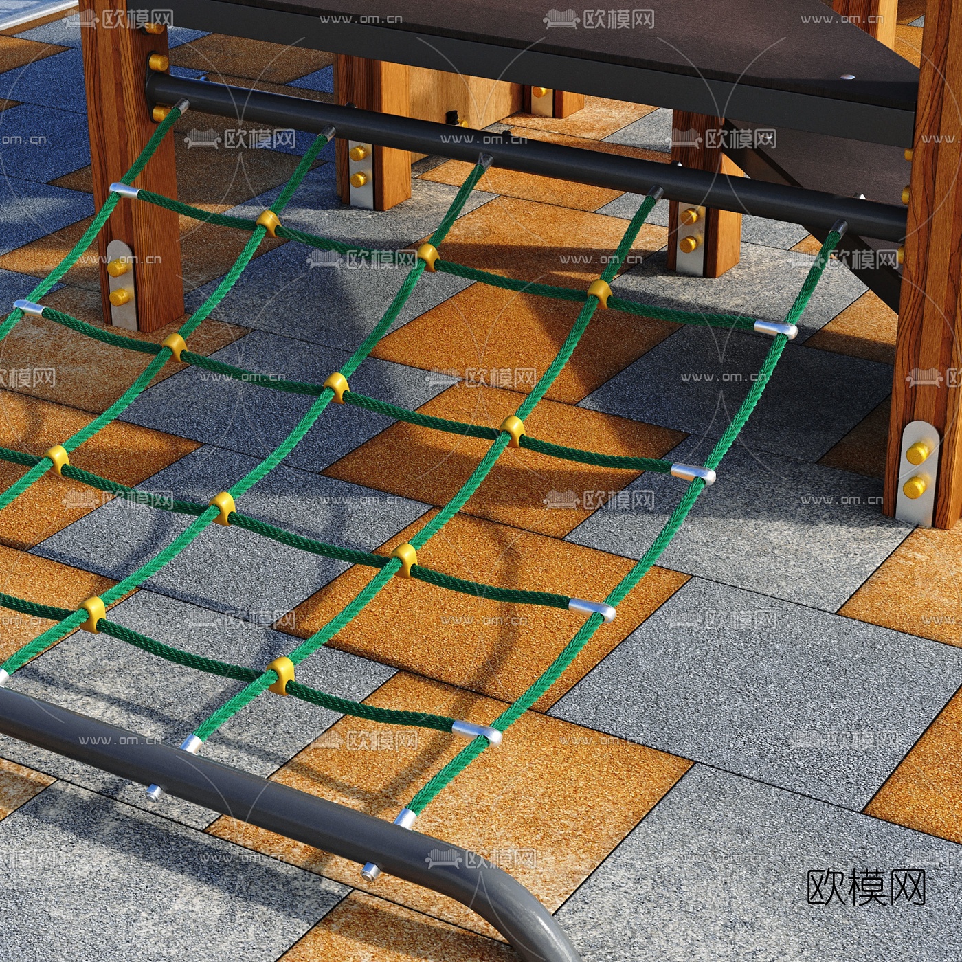 现代公园儿童游乐园3d模型下载（渲染图3）