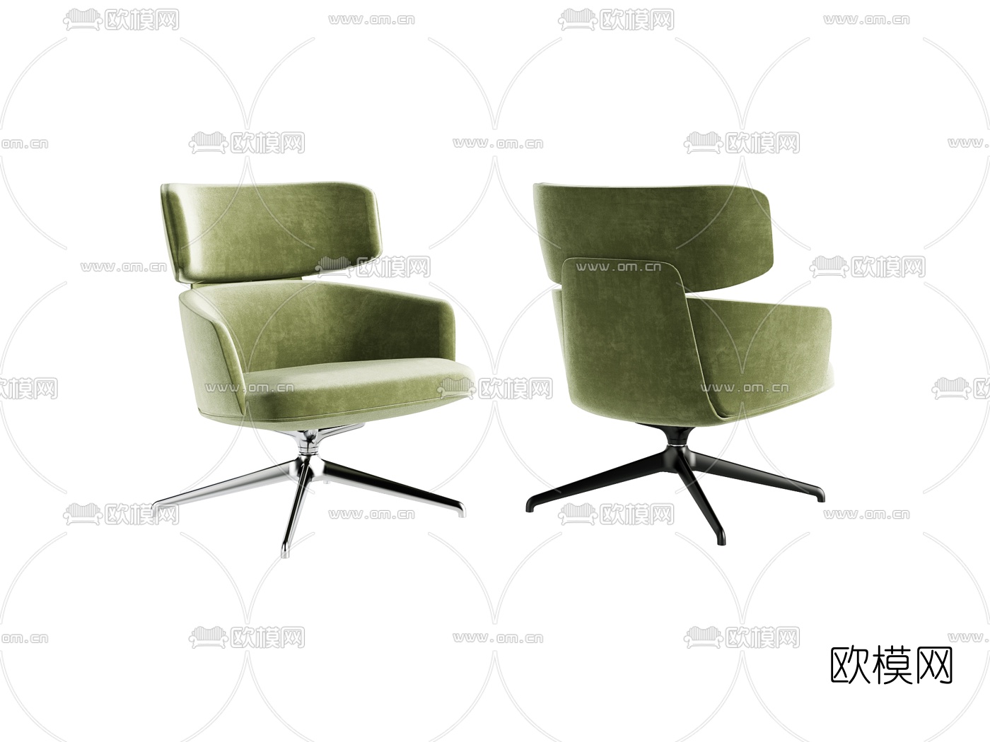 Molteni&C 现代布艺休闲椅3d模型下载