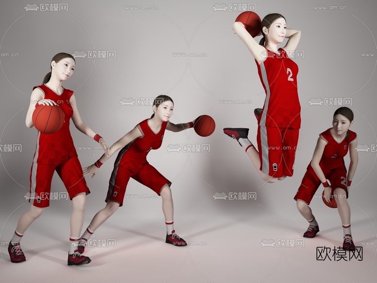 现代篮球美女人物3d模型下载