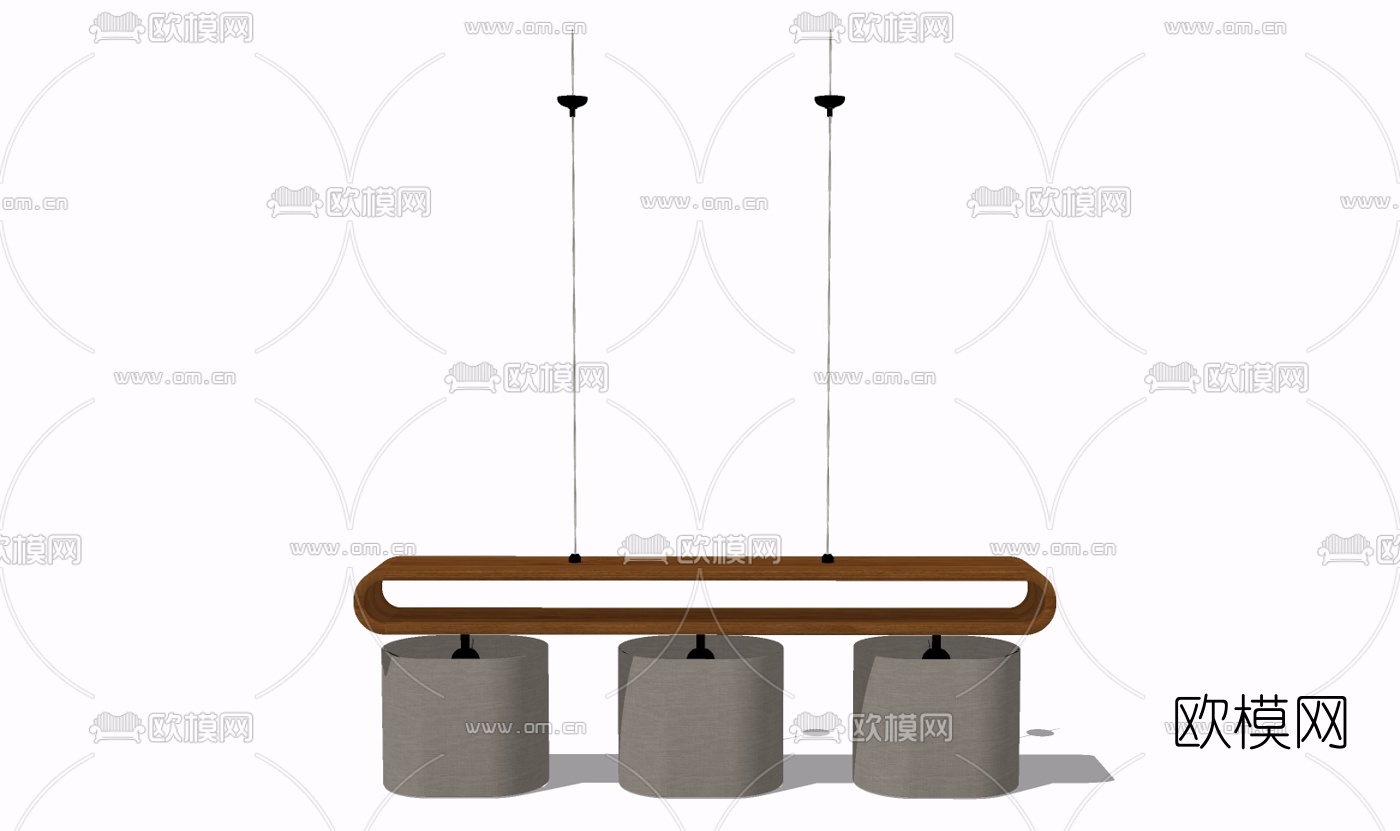 现代金属吊灯免费su模型下载