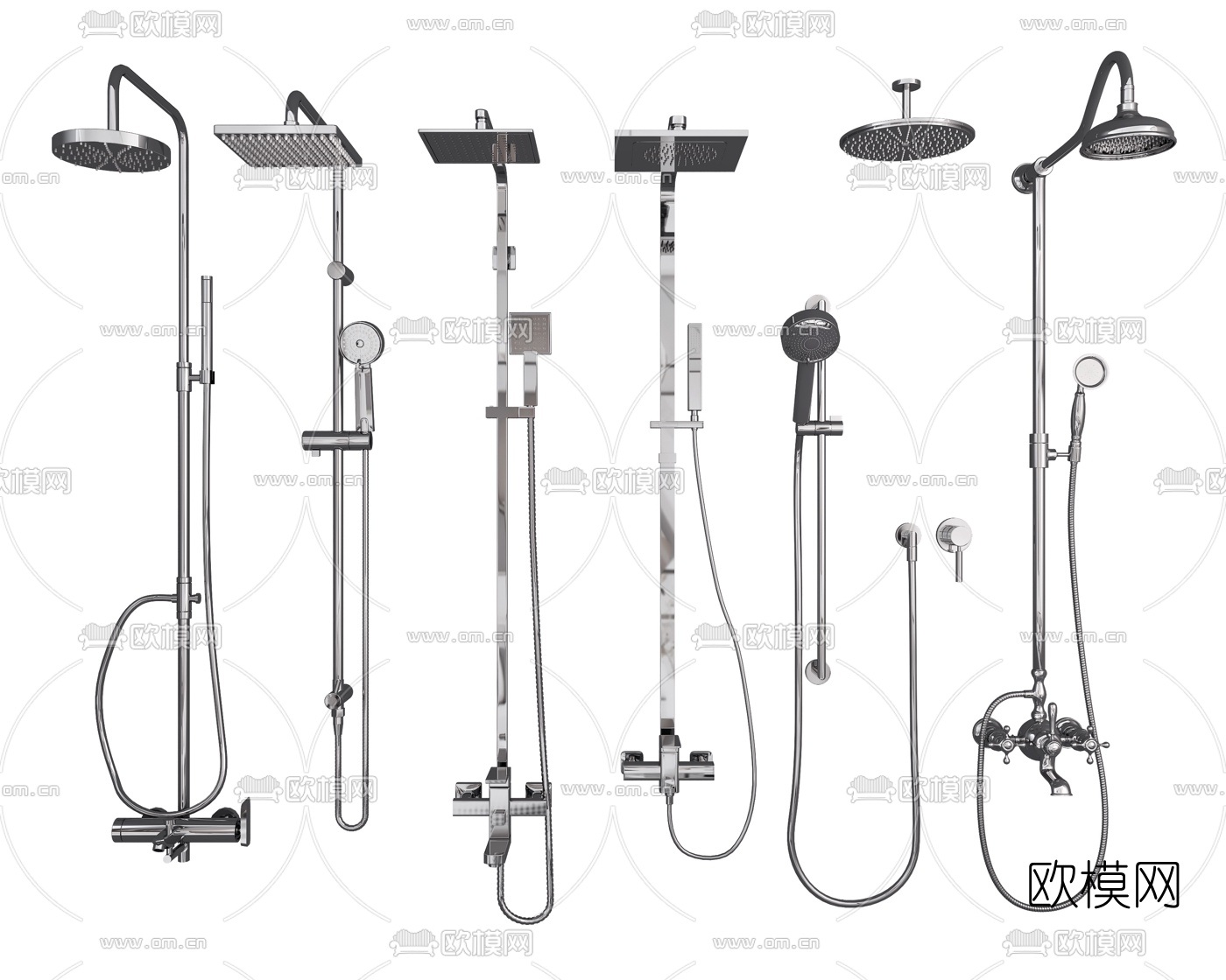 现代淋浴花洒su模型下载