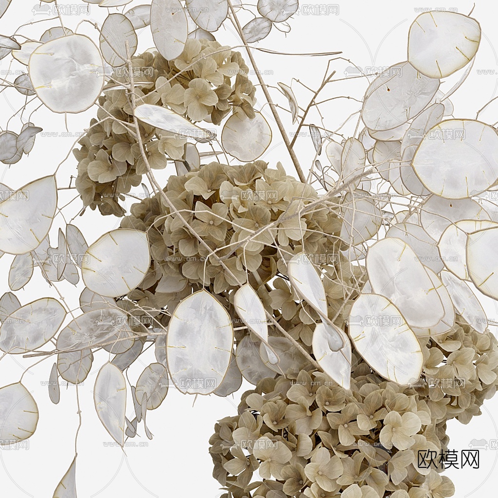 现代干花花瓶插花3d模型