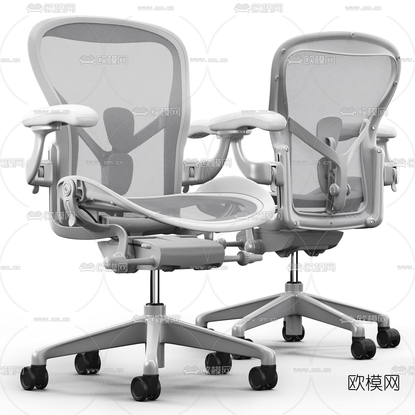 现代布艺办公椅3d模型
