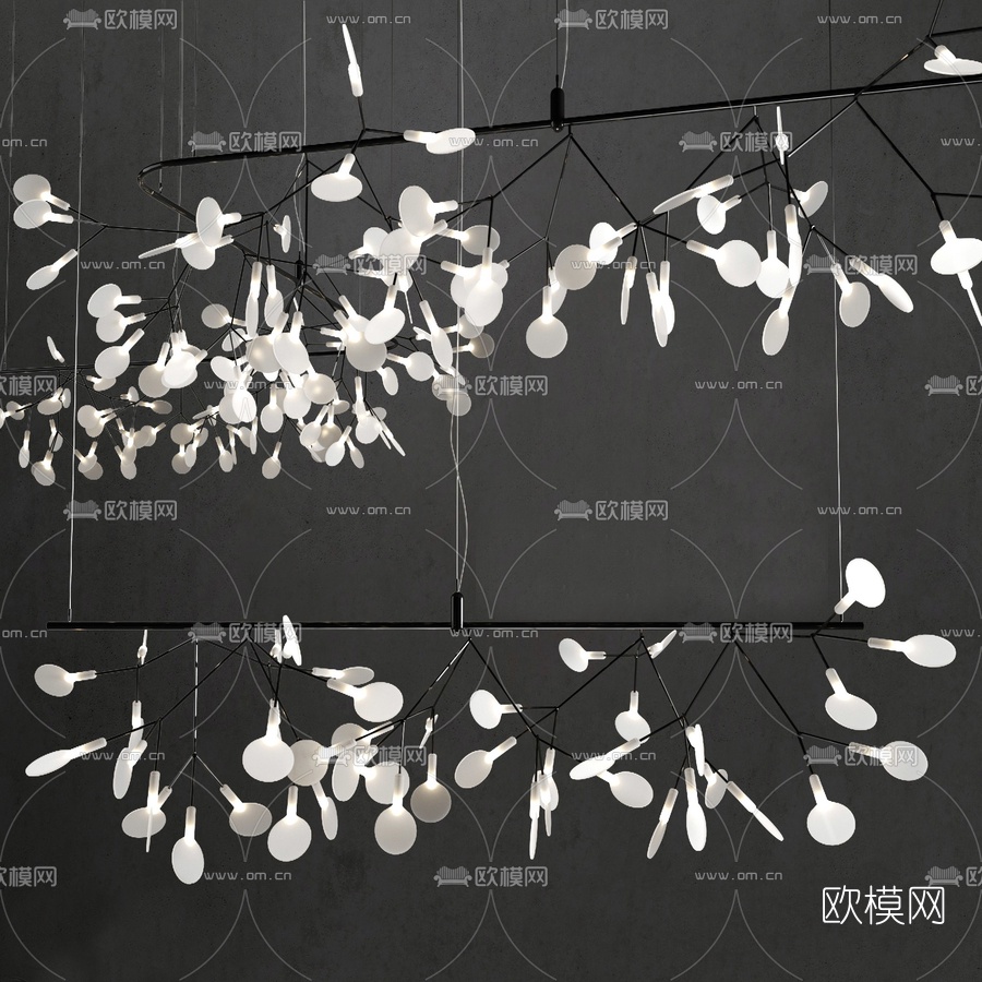 北欧金属吊灯3d模型