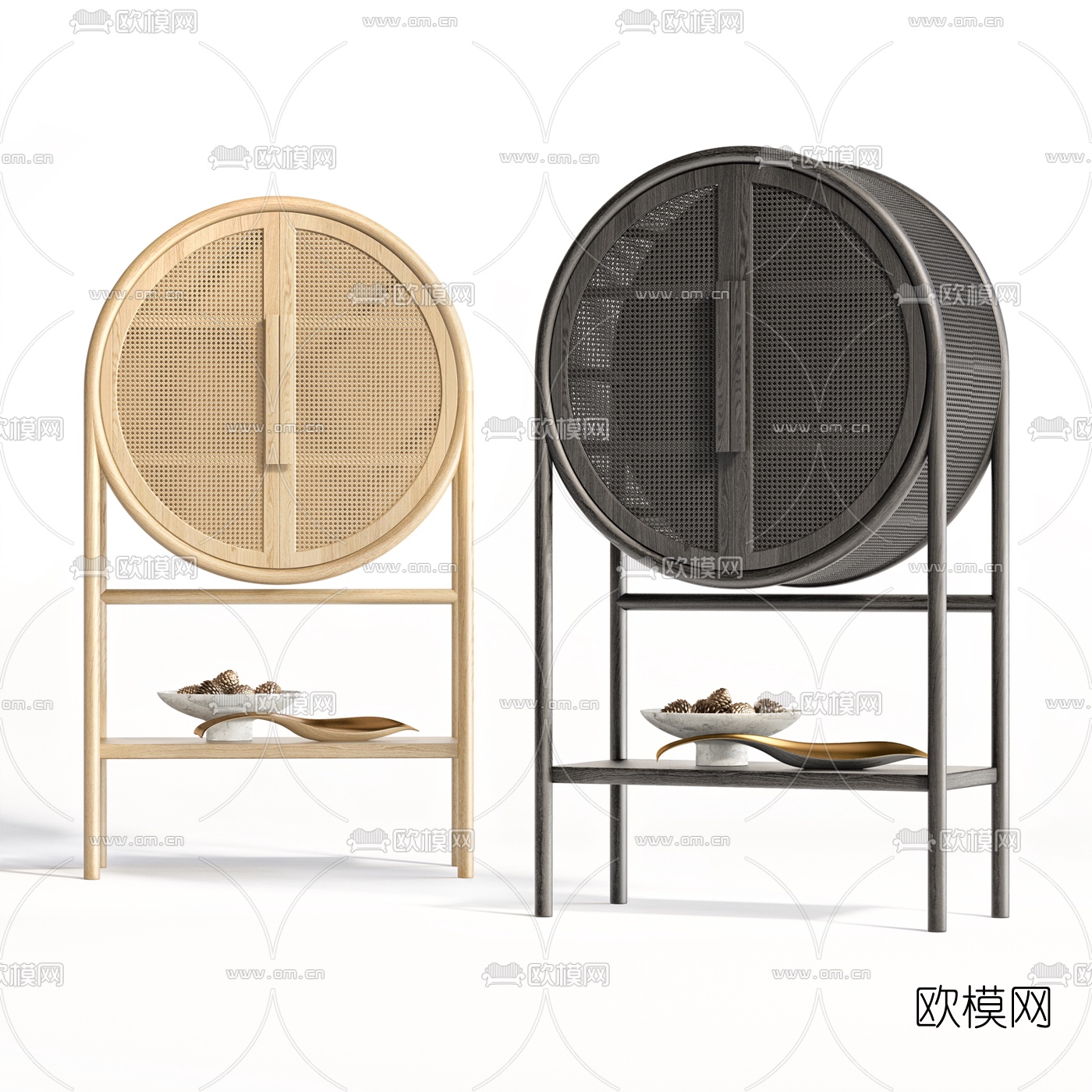 北欧木质储物柜3d模型下载