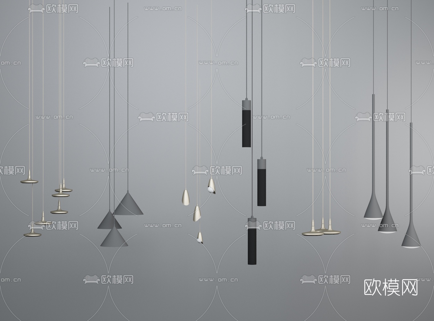 现代简约小吊灯su模型下载