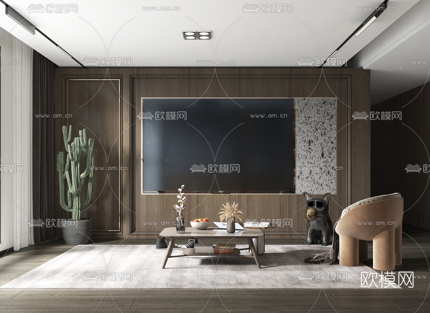 现代简约客厅3d模型