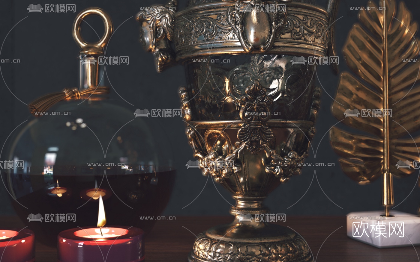 欧式古典酒壶酒瓶摆件3d模型