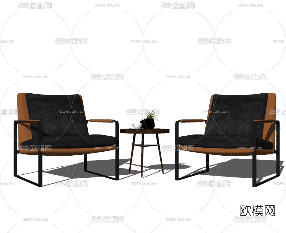 现代布艺休闲椅su模型下载