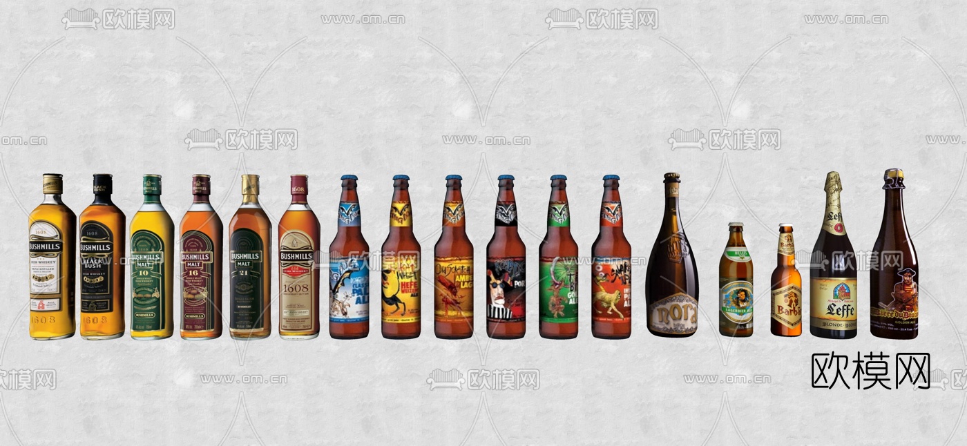 现代酒瓶su模型下载（渲染图3）