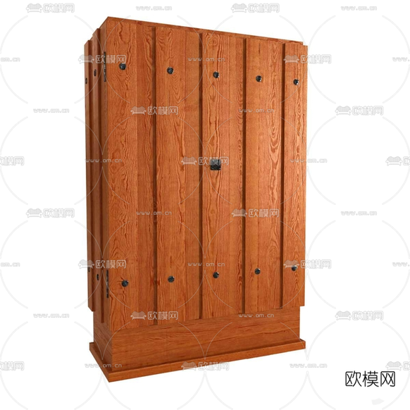 中式实木衣柜免费3d模型下载