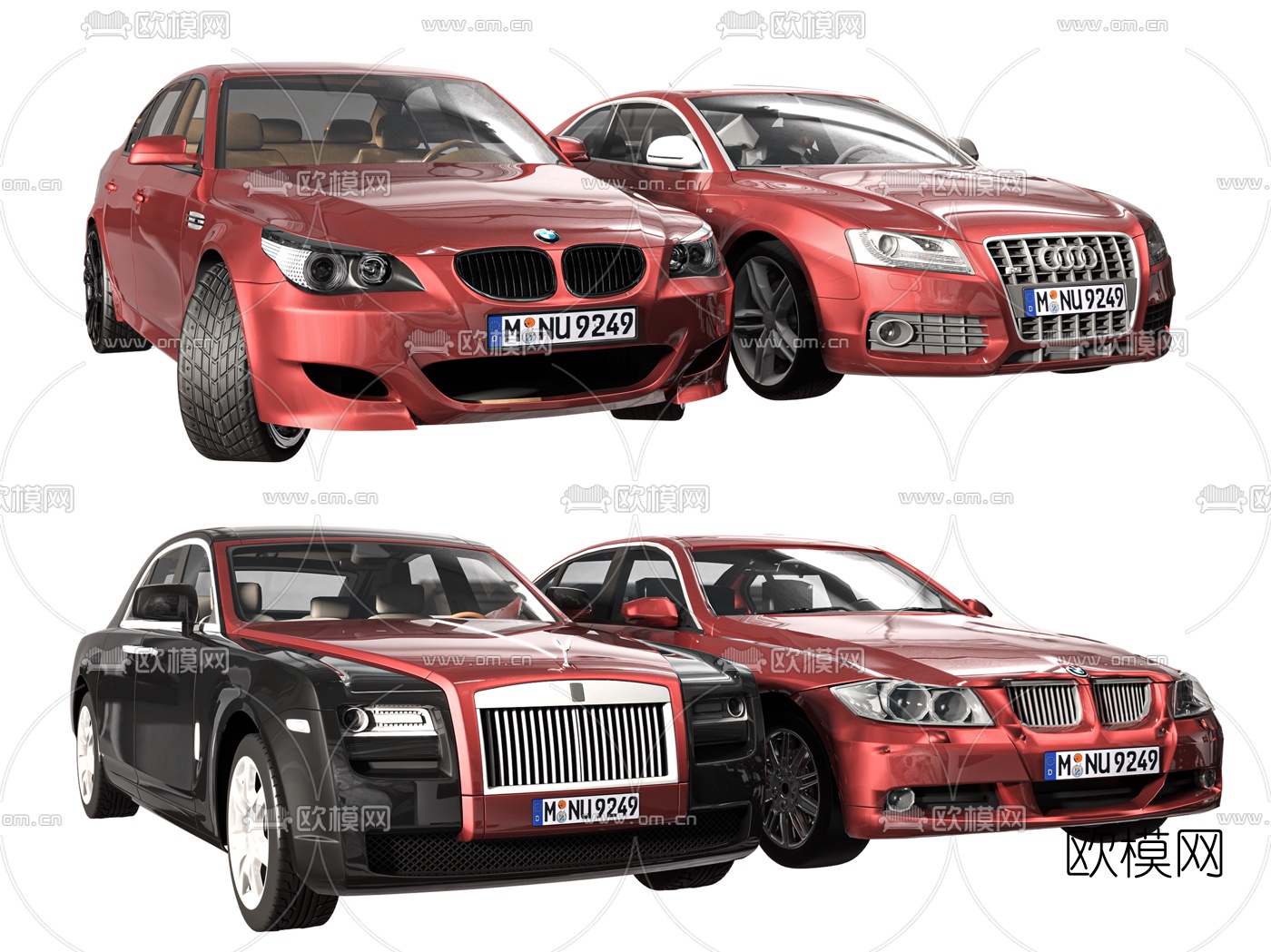 现代轿车汽车3d模型下载（渲染图1）