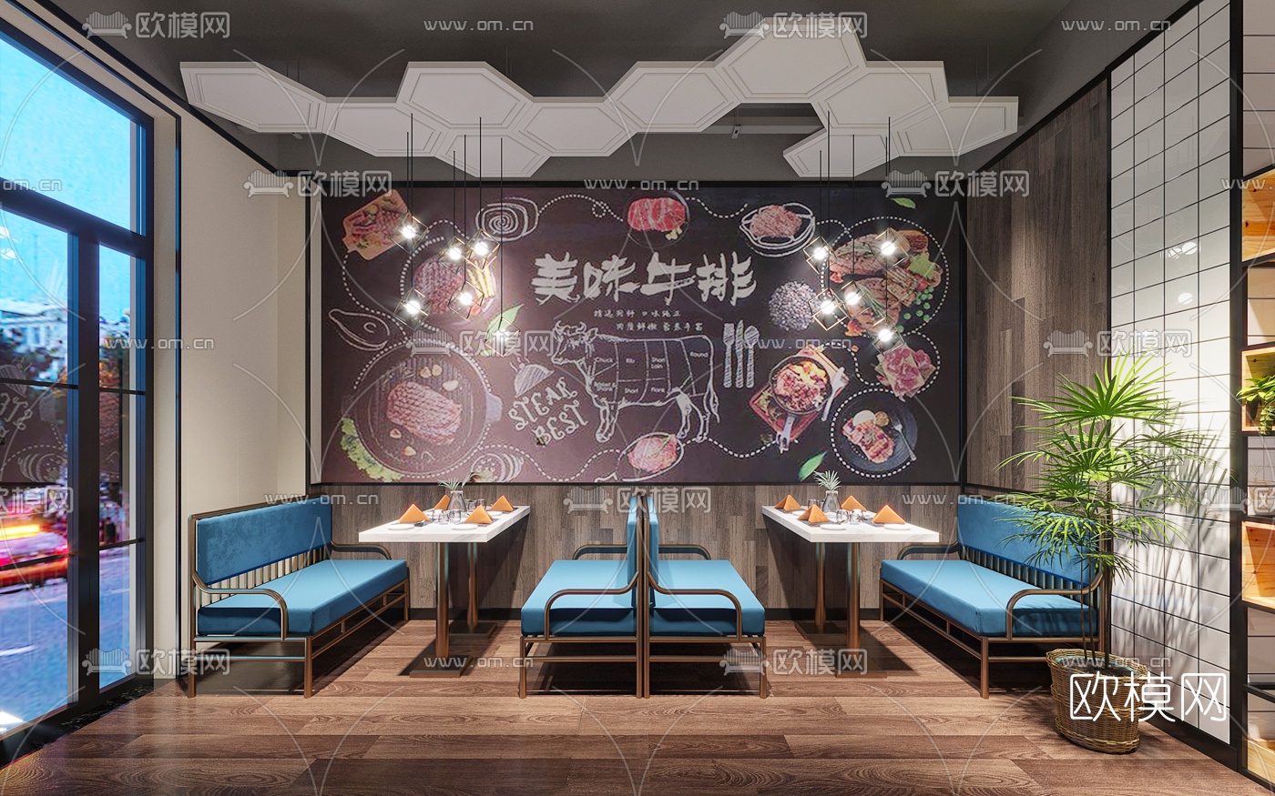北欧西餐厅牛排店3d模型