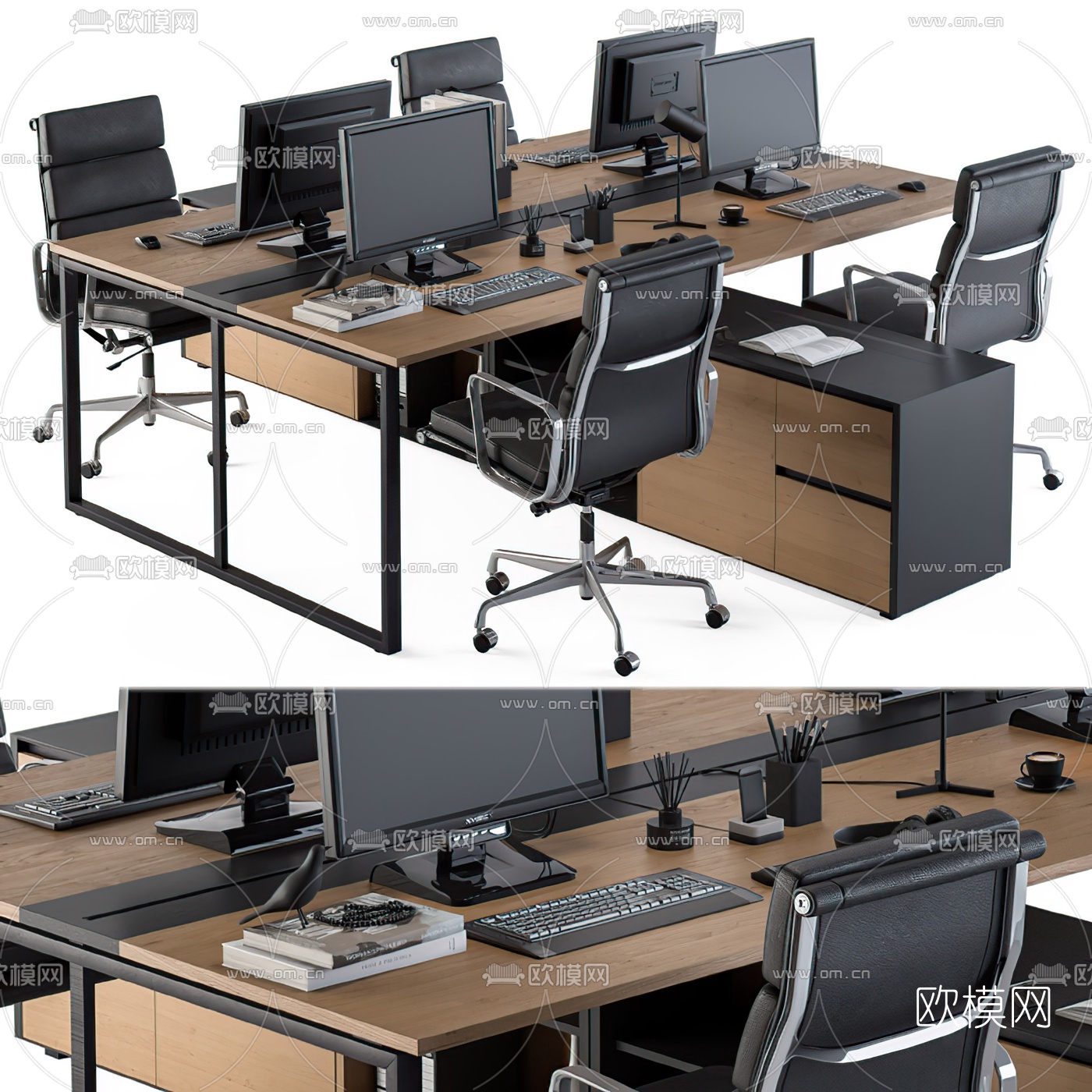 现代办公桌椅3d模型