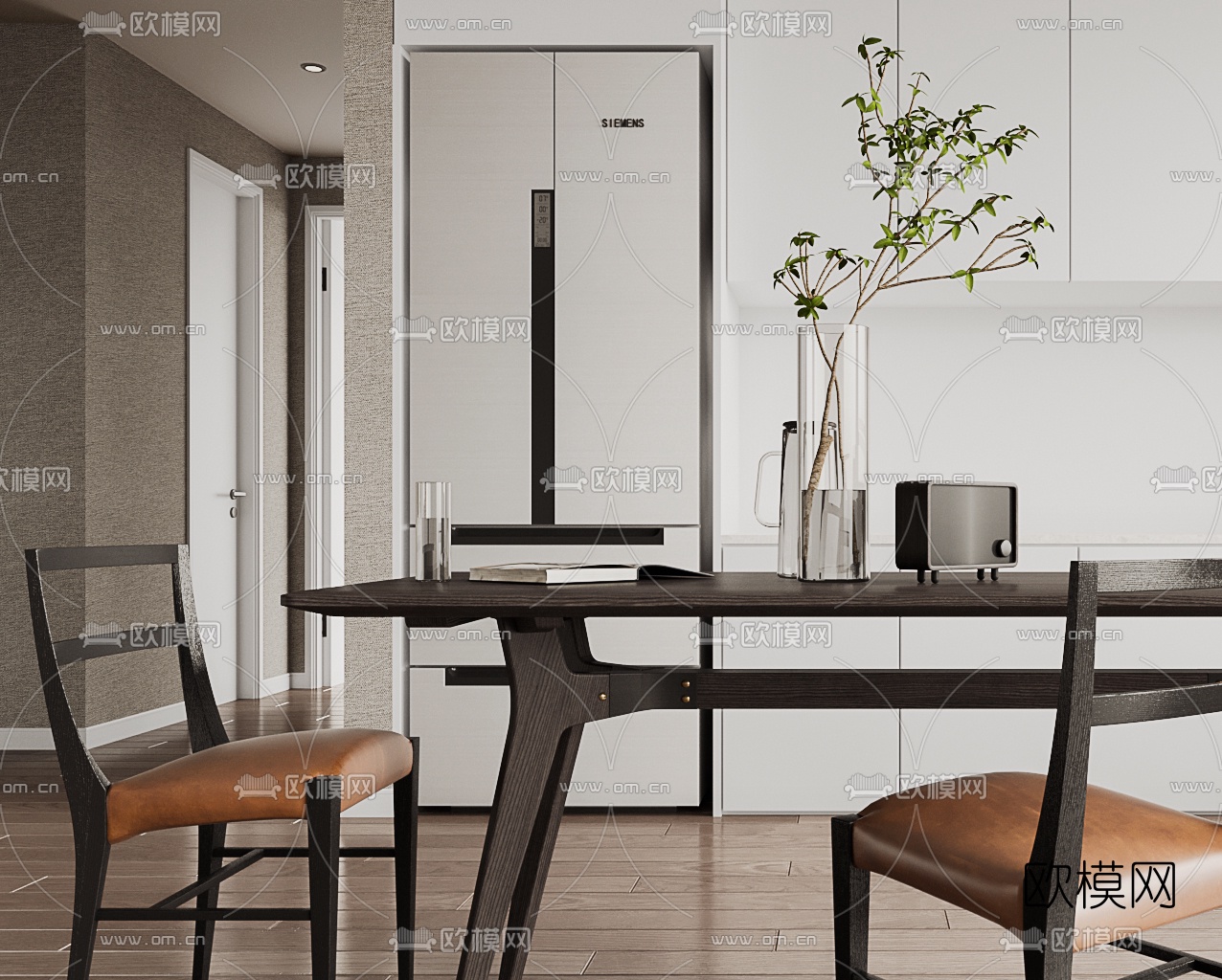 北欧简约餐厅3d模型下载（渲染图2）