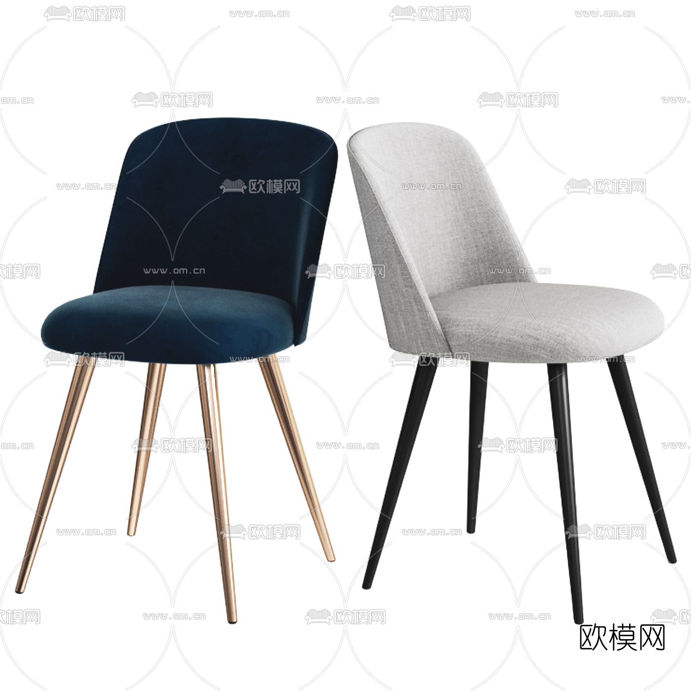 现代布艺餐椅单椅3d模型下载