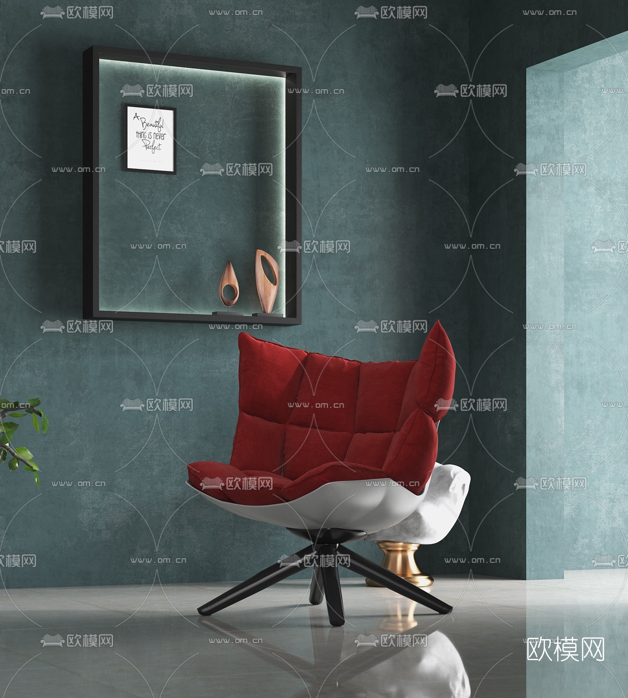 现代布艺休闲椅免费3d模型-免费3dmax模型库-欧模网