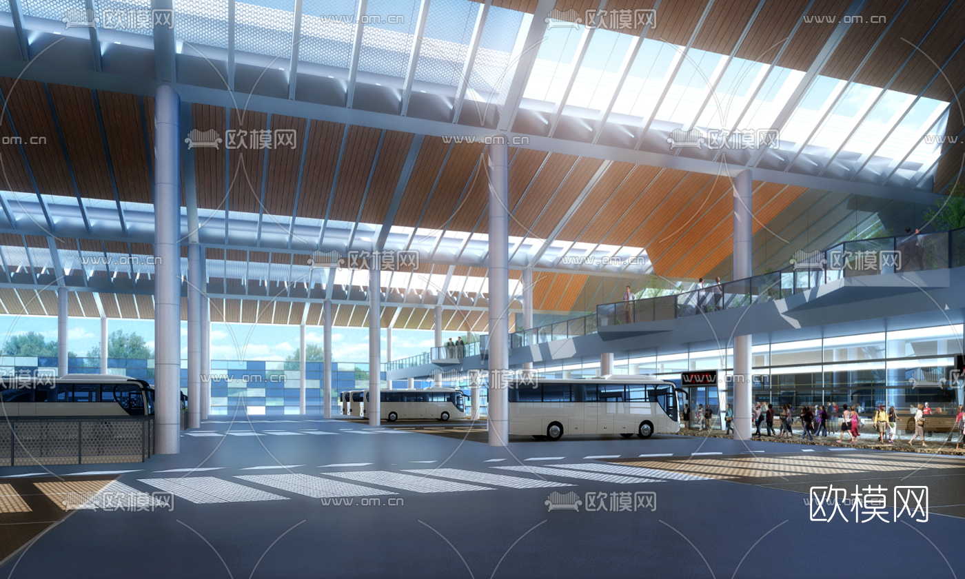 现代汽车站su模型下载（渲染图6）