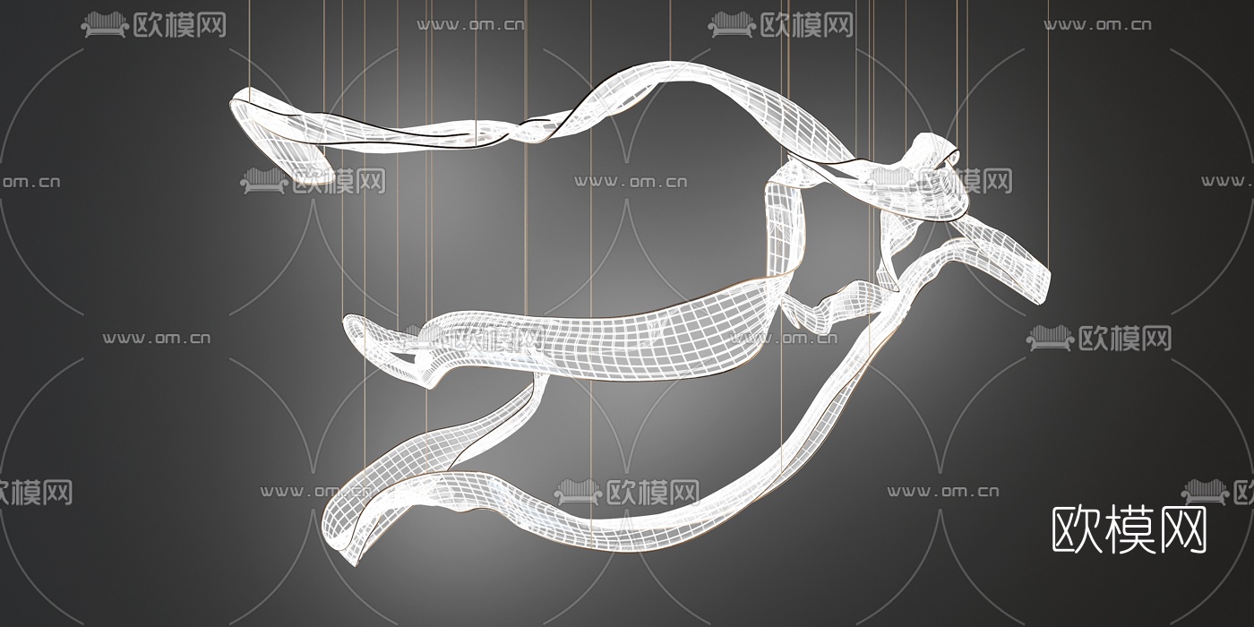 现代玻璃艺术装饰吊灯3d模型