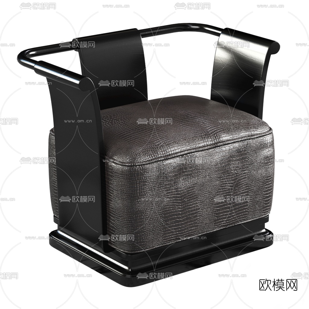 新中式实木单人沙发3d模型