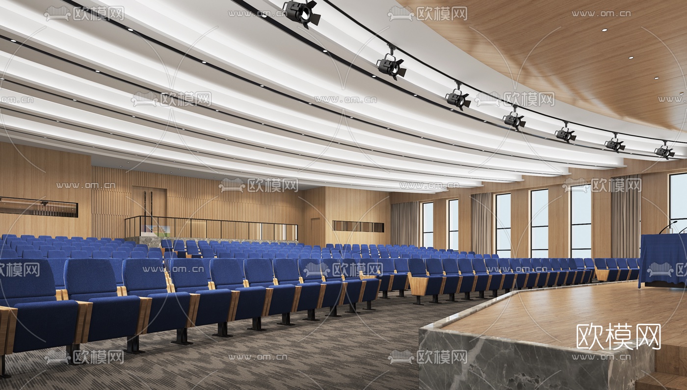 现代阶梯会议厅报告厅3d模型