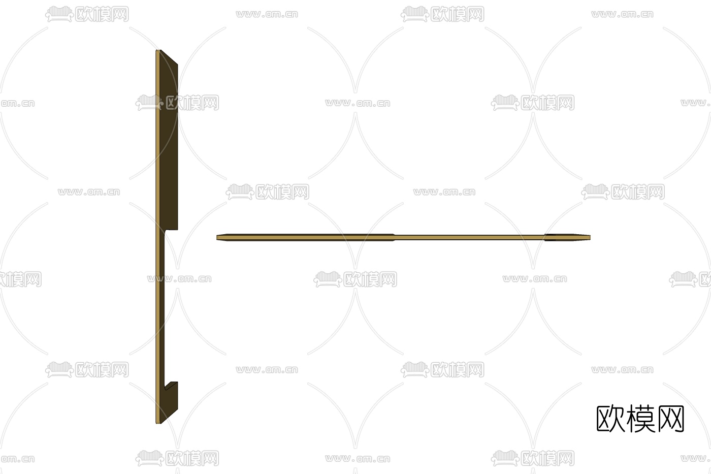 现代金属门拉手免费su模型下载