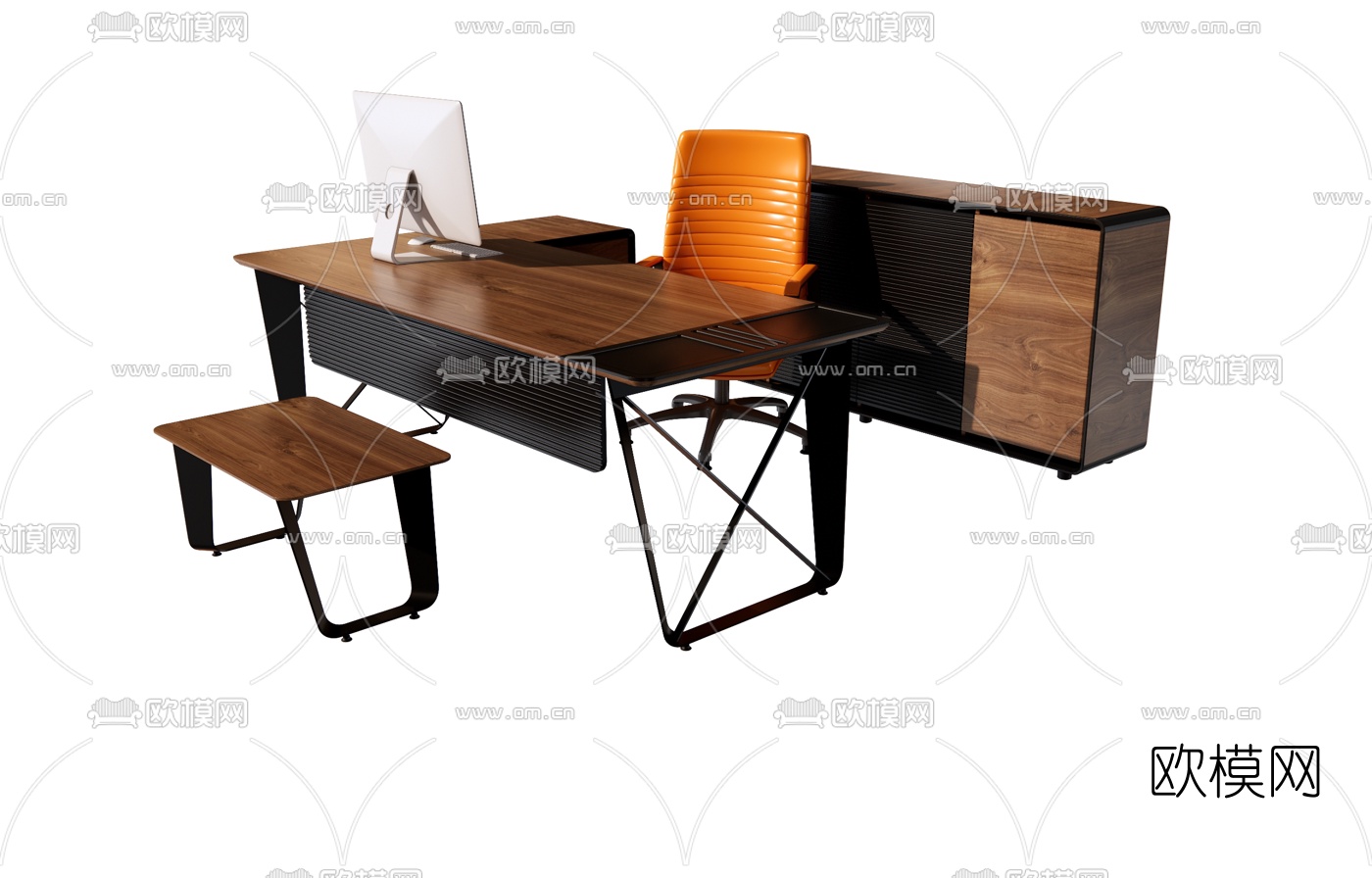 现代书桌椅su模型下载（渲染图1）